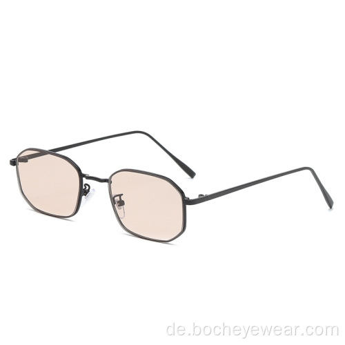 Neue Mode-Polygon-Sonnenbrille mit kleinem Rahmen, europäische und amerikanische Trend-Metallsonnenbrille, Streetstyle-Sonnenbrille s21039